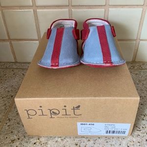 PIPIT STRIPE Sky Red Baby Shoes Size 1